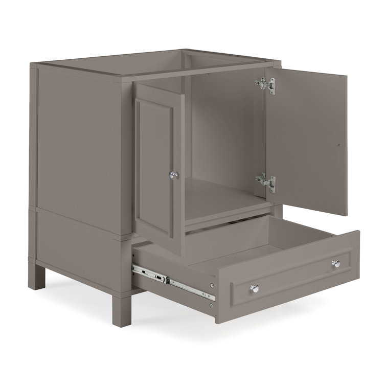 Gray 30-Inch Freestanding Bathroom Vanity with Soft-Close Doors