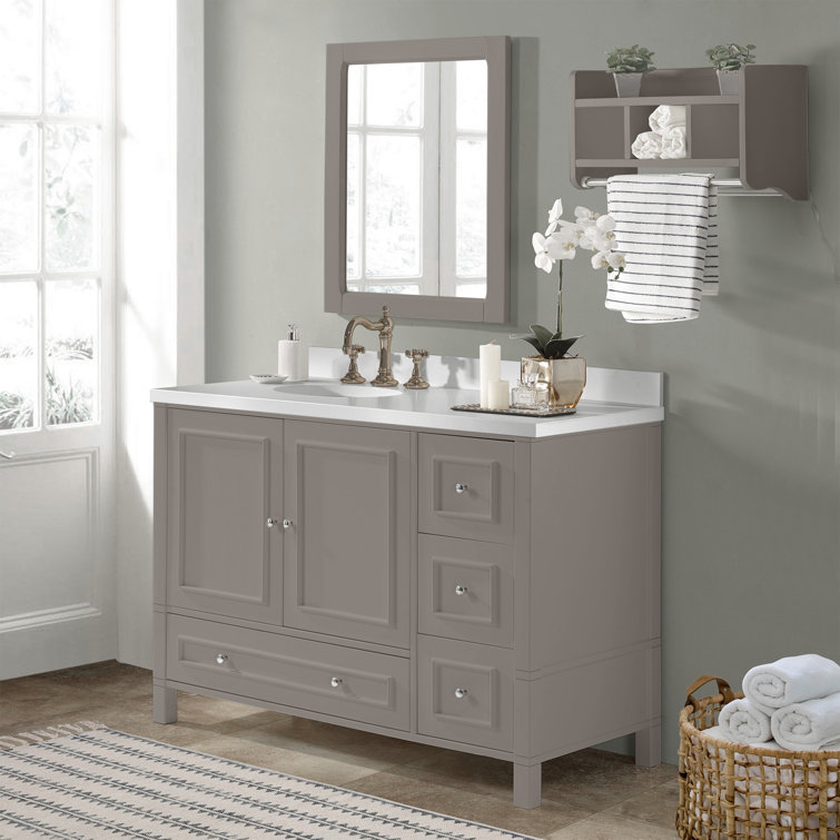 48" Williamsburg Gray Double Freestanding Vanity Cabinet