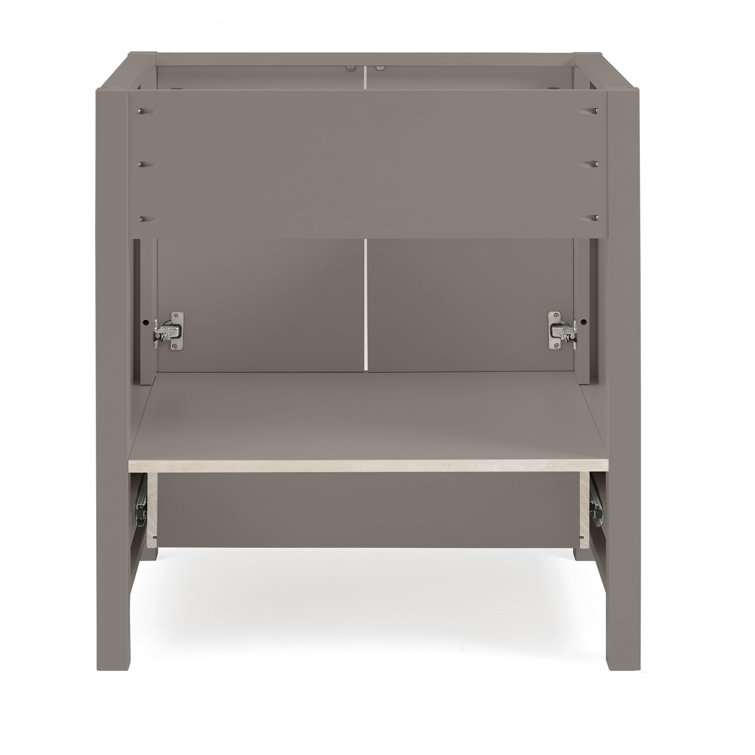 Gray 30-Inch Freestanding Bathroom Vanity with Soft-Close Doors