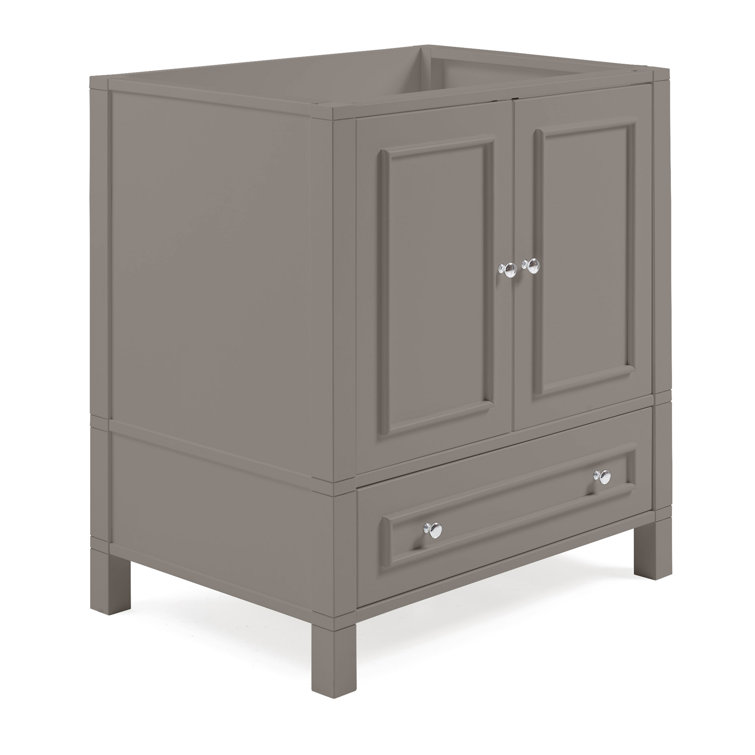 Gray 30-Inch Freestanding Bathroom Vanity with Soft-Close Doors
