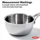 OXO Mira 1.5Qt Tri-Ply Stainless Steel Chef's Pan with Lid