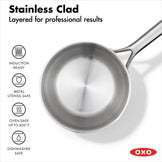 OXO Mira 1.5Qt Tri-Ply Stainless Steel Chef's Pan with Lid