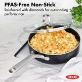 Black 5QT Non-Stick Aluminum Saute Pan with Lid