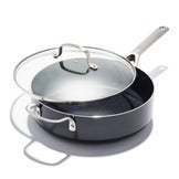 Black 5QT Non-Stick Aluminum Saute Pan with Lid