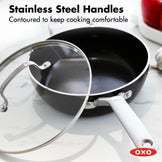Black and Silver 3qt Aluminum Nonstick Chef's Pan with Lid