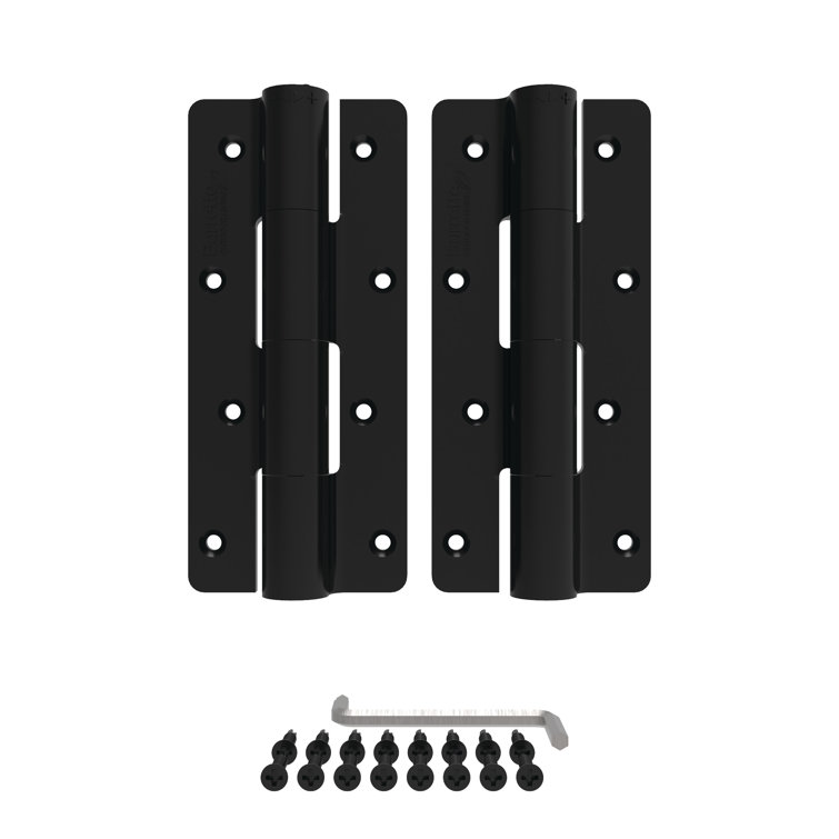 Black Heavy-Duty Self-Closing Butterfly Gate Hinges