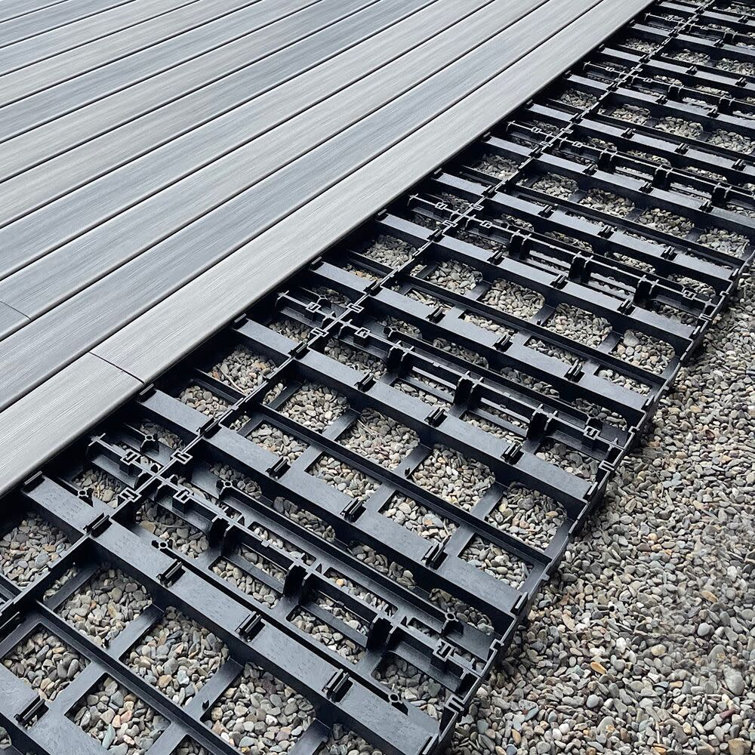 Gray Composite Water-Resistant Outdoor Interlocking Deck Kit