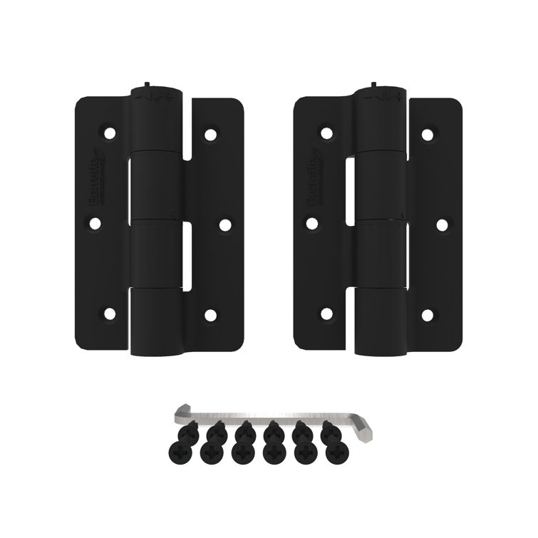 Matte Black Self-Closing Butterfly Gate Hinges with Screws