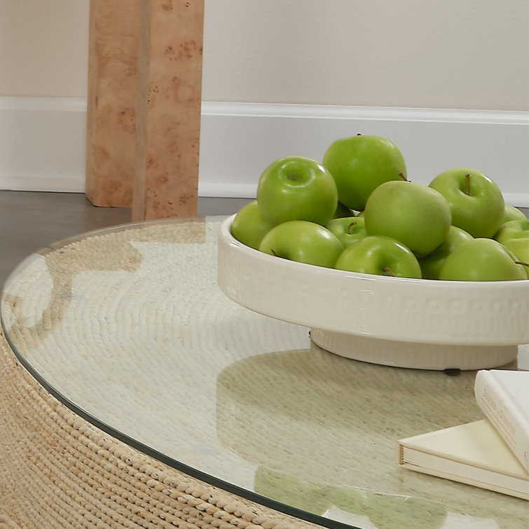 Coco Handmade Geometric Ceramic Decorative Bowl - White
