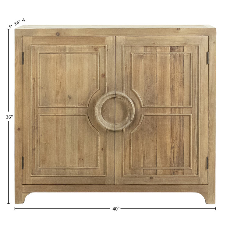 Siah 40'' Natural Pine Wood Sideboard with Adjustable Shelves
