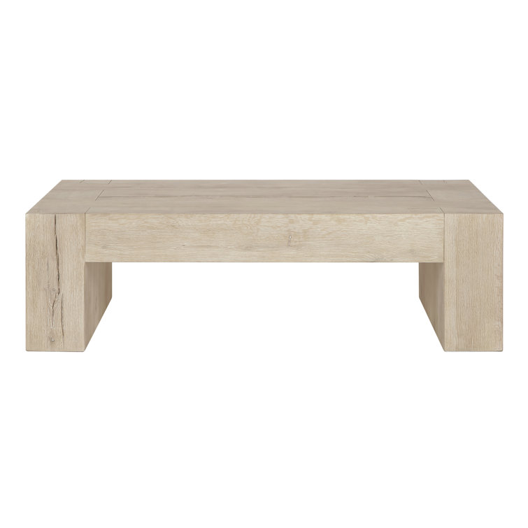 Meadow White Rectangular Cracked Oak Coffee Table