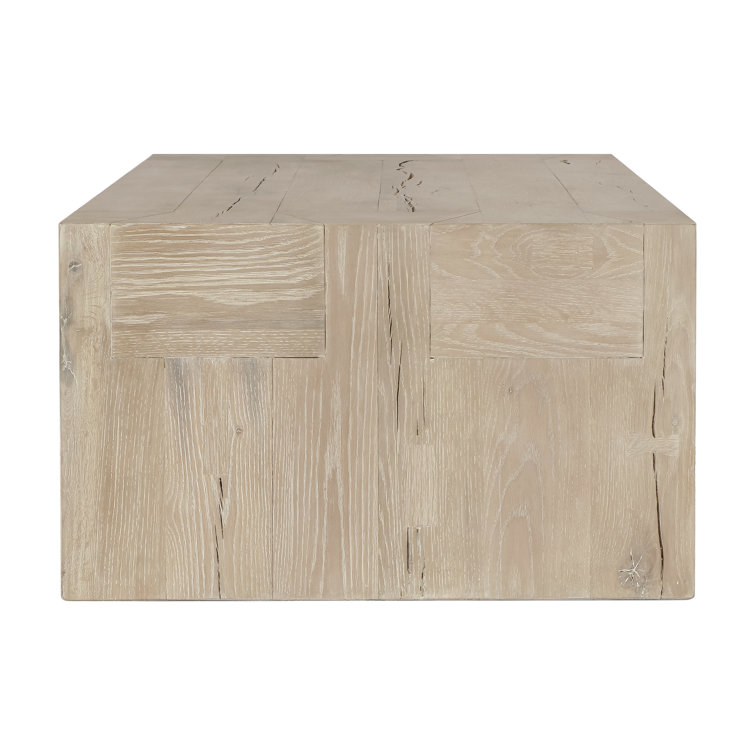 Meadow White Rectangular Cracked Oak Coffee Table
