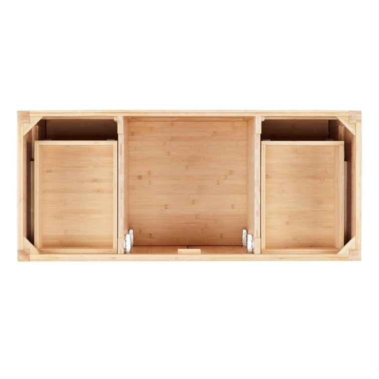 Burfield 48" Natural Bamboo Bathroom Vanity with Carrara Marble Top
