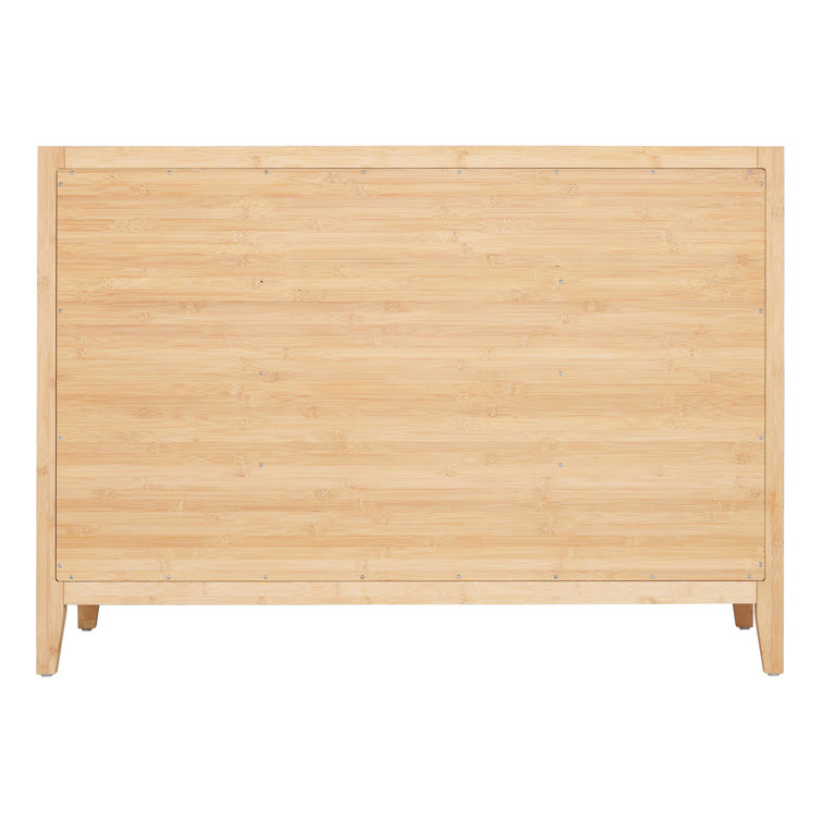 Burfield 48" Natural Bamboo Bathroom Vanity with Carrara Marble Top