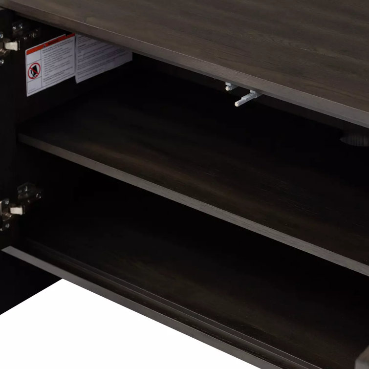 Smoked Black Veneer 94" Media Console with Cabinet