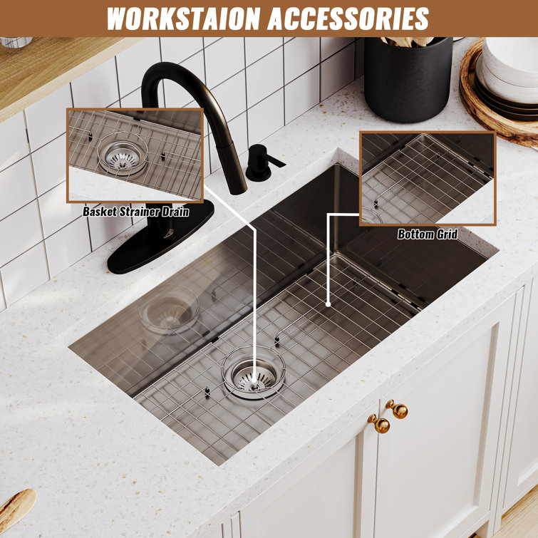 32'' Stainless Steel Single Bowl Farmhouse Kitchen Sink