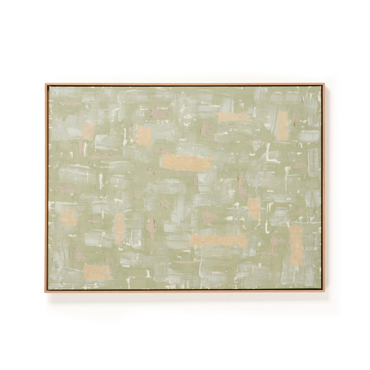 Gary 004 Green Abstract Canvas Wall Art 60" x 40"