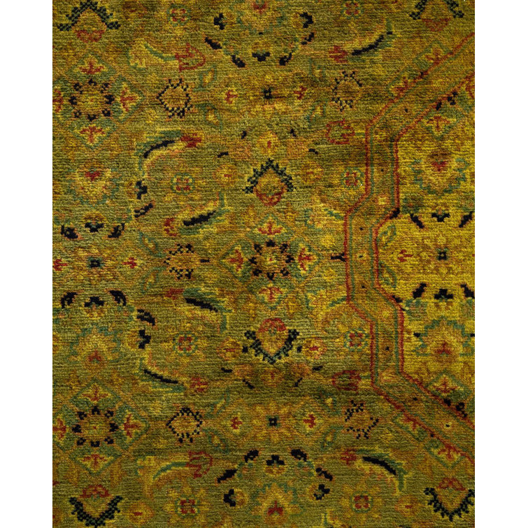 Handmade Gold Wool Round Area Rug 6'2" x 6'4"