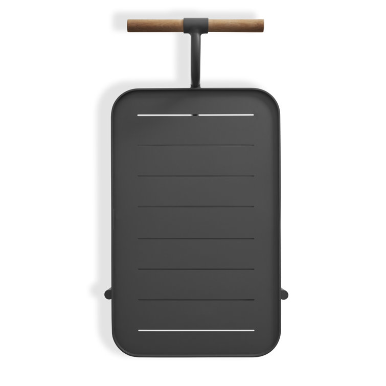 Longday Carbon Teak & Aluminum Bar Cart with Storage