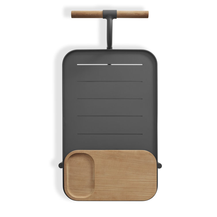 Longday Carbon Teak & Aluminum Bar Cart with Storage