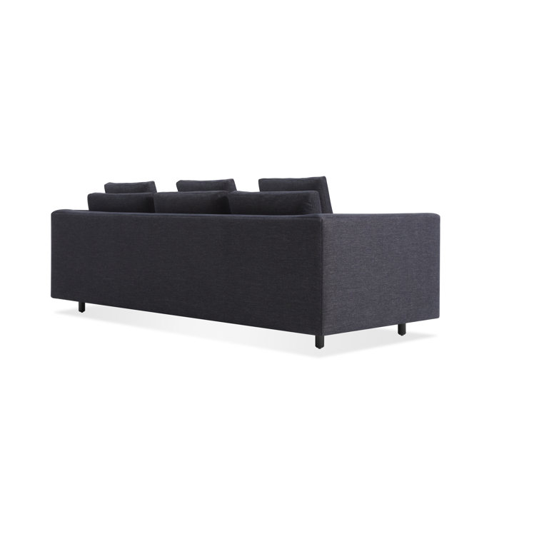 Tofte Navy Velvet and Fabric Sofa with Pillows