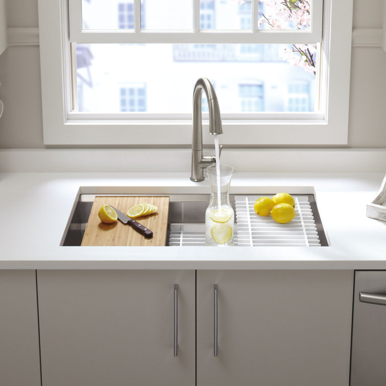 Prolific 33" Stainless Steel Undermount Single Bowl Kitchen Sink with Accessories