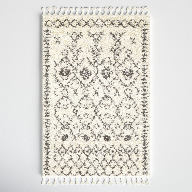 Reversible Braided Black Shag Rug, 35"x24", Easy Care Synthetic