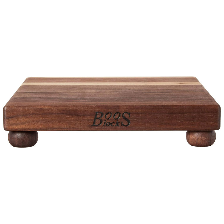 Walnut Wood Square Cutting Board with Bun Feet, 12" x 12"