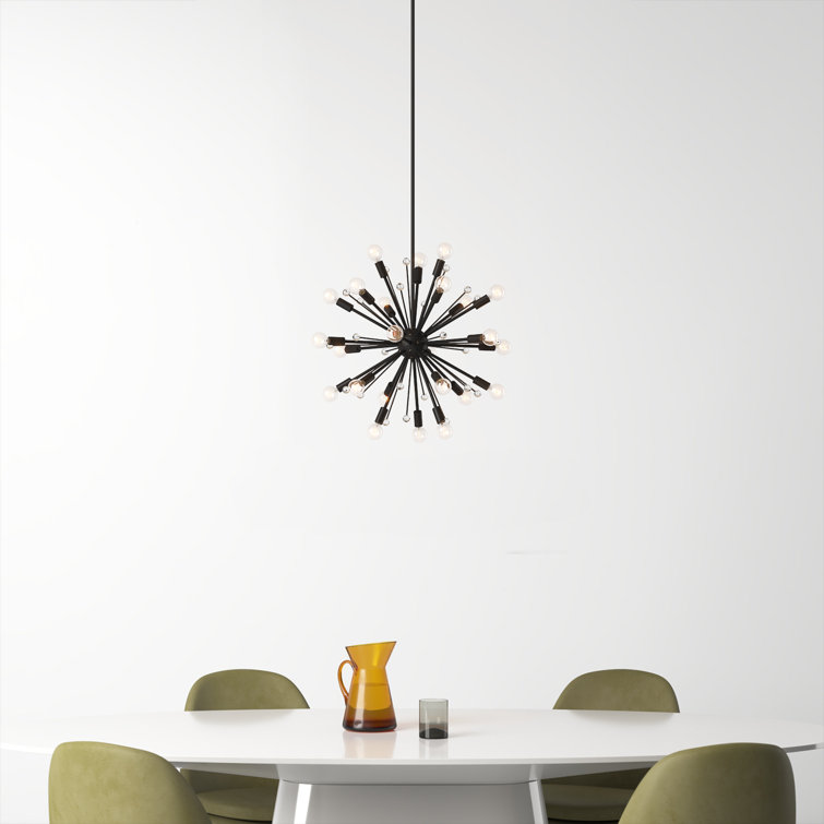Galea 72'' Classic Bronze Sputnik Style Chandelier with Glass Baubles