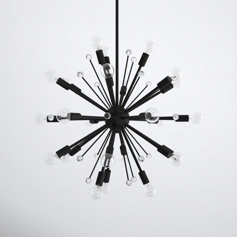 Galea 72'' Classic Bronze Sputnik Style Chandelier with Glass Baubles