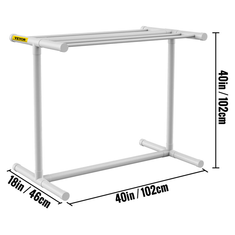 Matte White Freestanding PVC Towel Rack with 5 Holders