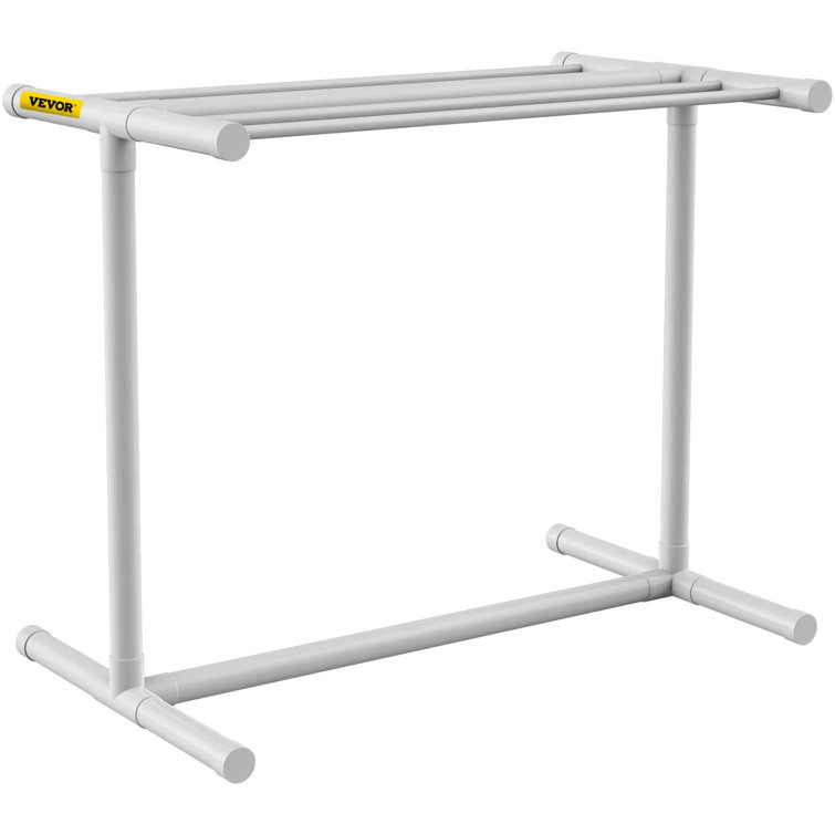 Matte White Freestanding PVC Towel Rack with 5 Holders