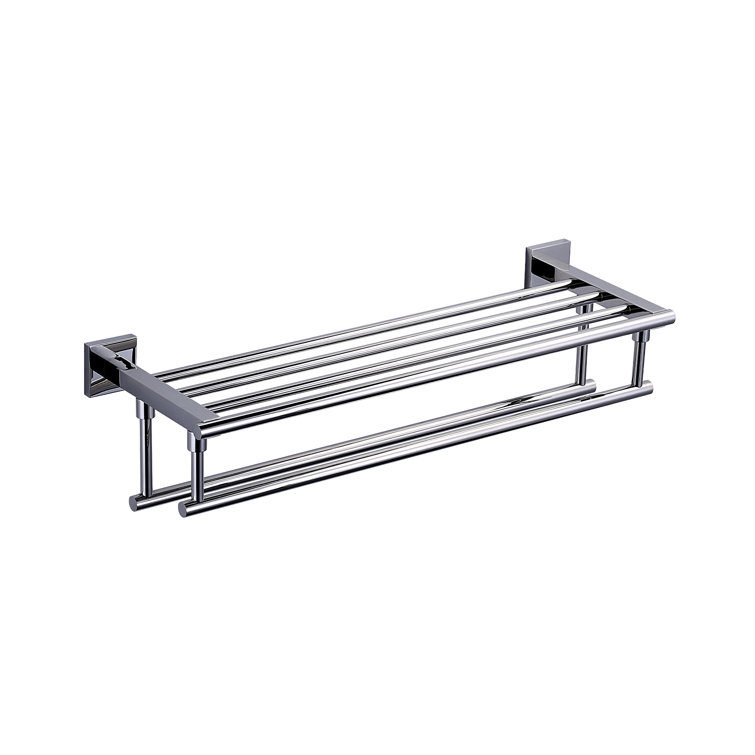 Polished Chrome 24-Inch Double Wall Mounted Towel Rack