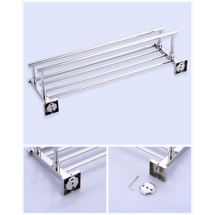 Polished Chrome 24-Inch Double Wall Mounted Towel Rack