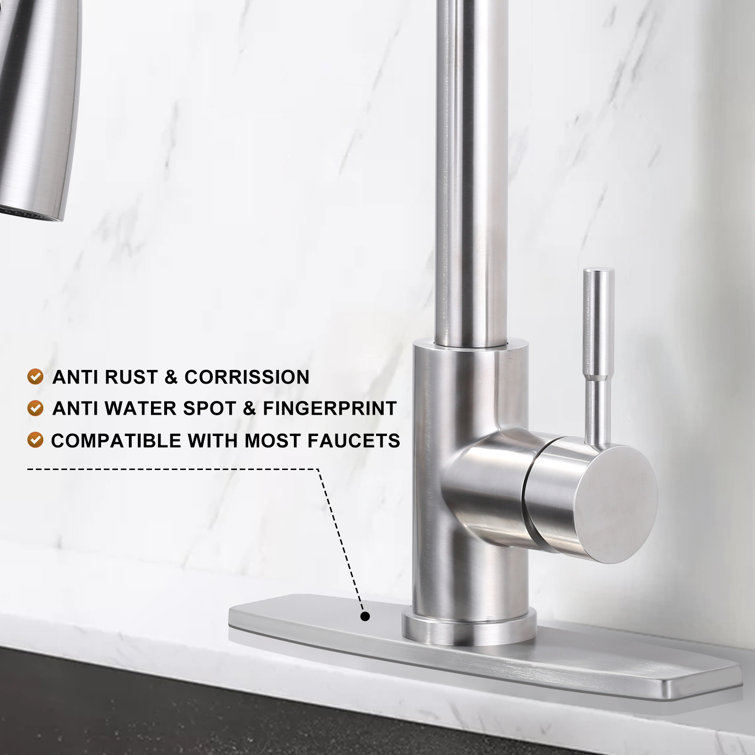 Brushed Nickel Stainless Steel Kitchen Sink Faucet Hole Cover
