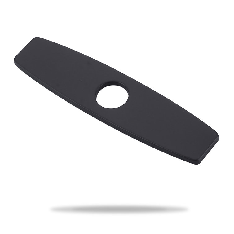 9.6 Inch Matte Black Stainless Steel Kitchen Sink Faucet Hole Cover Plate