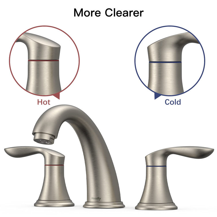 Brushed Nickel 2-Piece Stainless Steel Widespread Bathroom Faucet Set