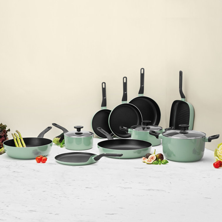 Green Aluminum Non-stick Casserole with Glass Lid
