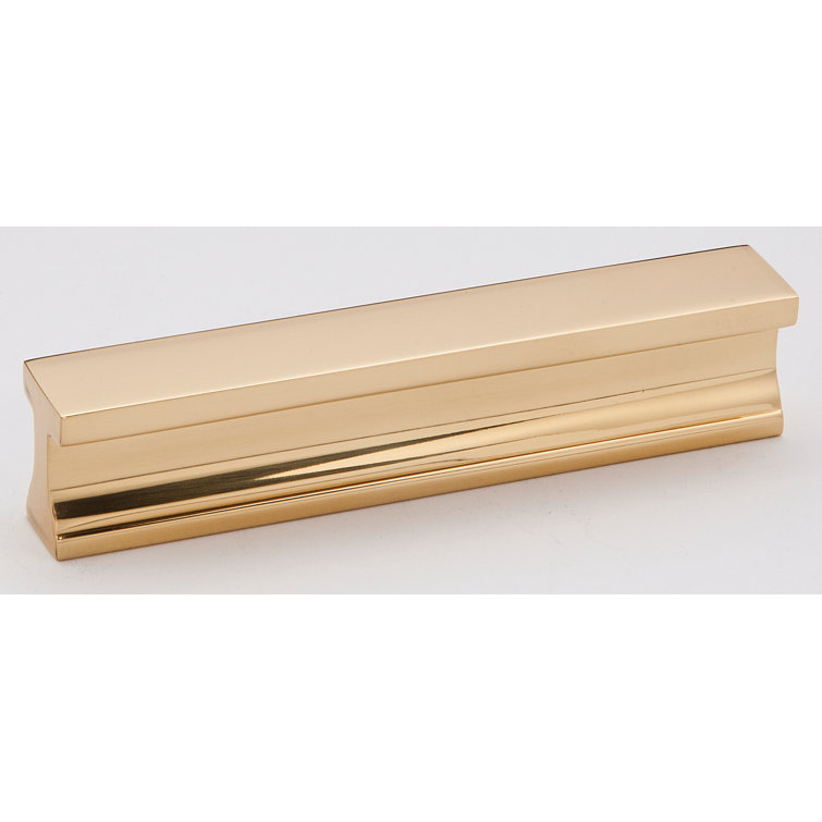 Polished Brass 4" Recessed Finger Pull with Mounting Hardware