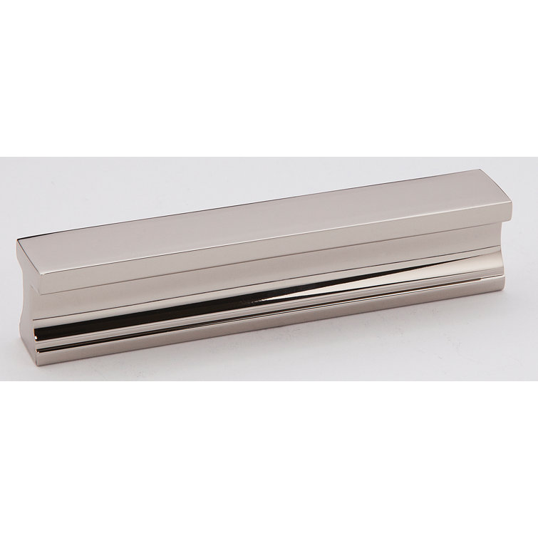 Polished Nickel 4" Recessed Finger Pull with Mounting Hardware