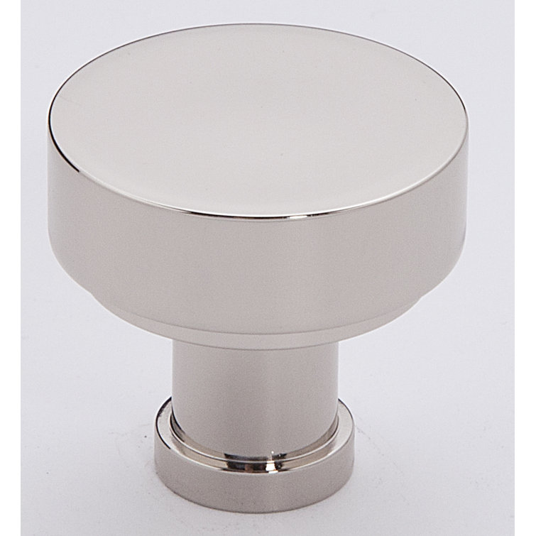 Polished Nickel Round Mushroom Cabinet Knob with Mounting Hardware