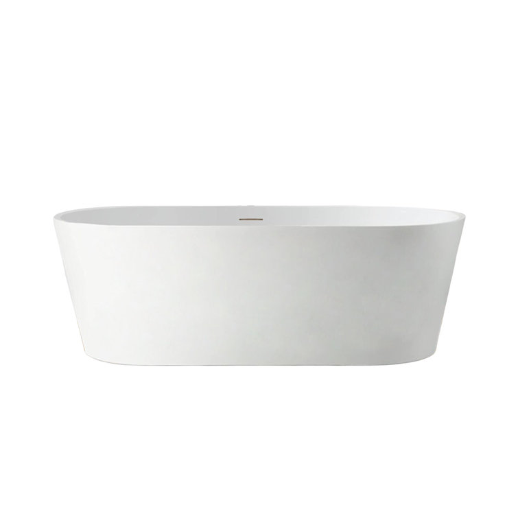 67" x 32" White Freestanding Acrylic Soaking Bathtub