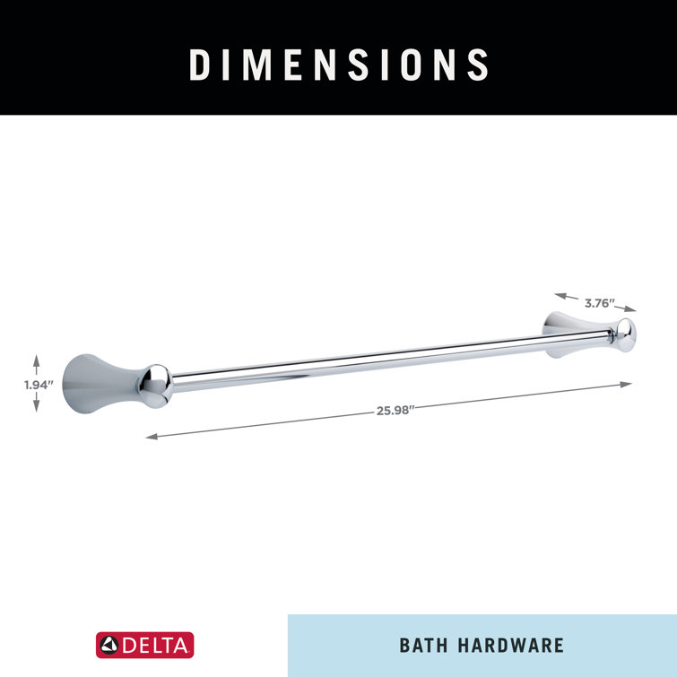 Lahara 24" Chrome Wall Mounted Towel Bar