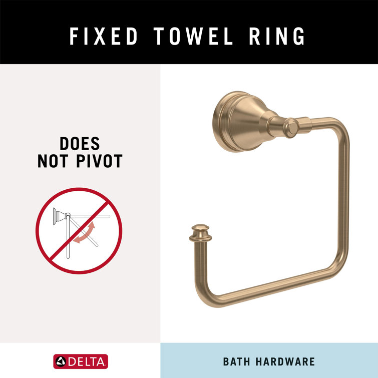 Mylan Brushed Bronze Wall Mounted Rectangular Towel Ring