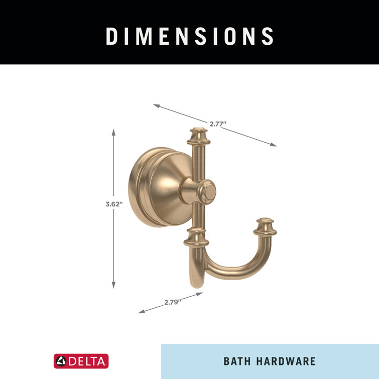 Champagne Bronze Triple Bathroom Towel Hook