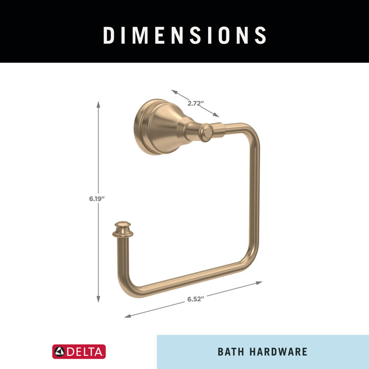 Mylan Brushed Bronze Wall Mounted Rectangular Towel Ring