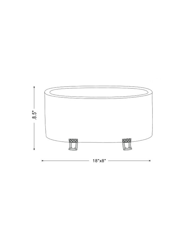 White and Gold Oval Ceramic Outdoor Planter