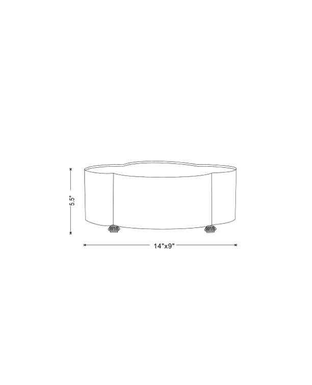 Green Oval Ceramic Planter with Brass Feet