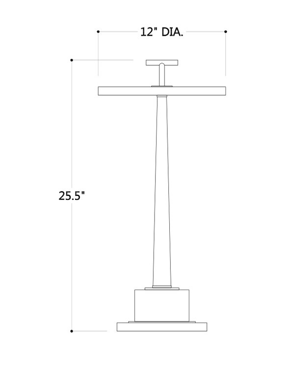 Black Nickel Round Glass Pedestal End Table