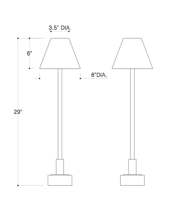 Nickel Buffet Lamp Set with Black Granite Base